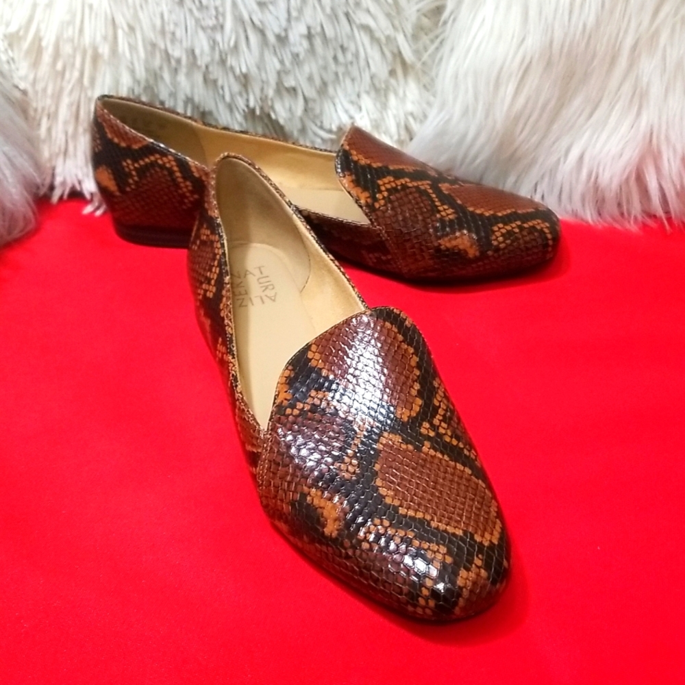 Naturalizer Brown Snake Print Loafers